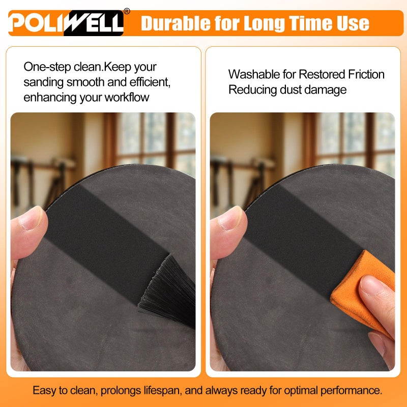 POLIWELL 6 Inch (150mm) 5000 Grit High Performance Waterproof Hook & Loop Sanding Discs Heavy Duty Silicon Carbide Round Flocking Sandpaper for Wet/Dry Sanding Grinder Polishing Accessories, 20-Pack - Image 5